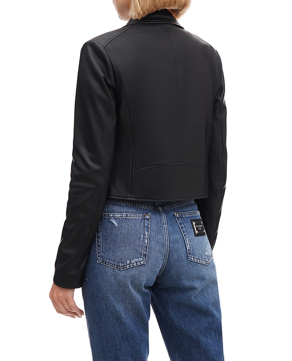 Кожаная куртка Dolce&Gabbana F9829L-HULAW, черный цвет • Купить в интернет-магазине Kameron