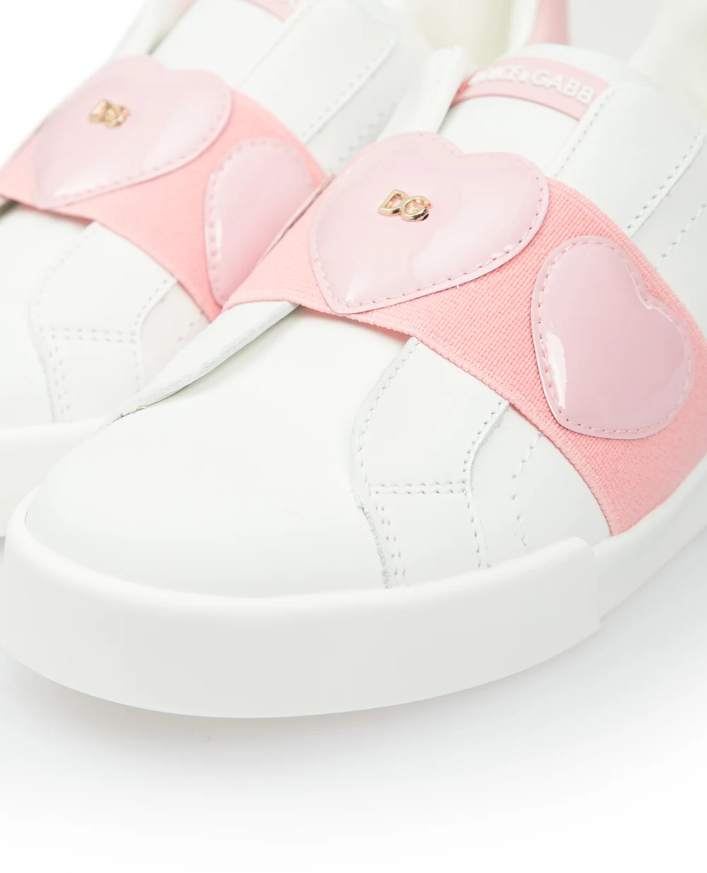 Кожаные сникеры Portofino Dolce&Gabbana Kids D10942-AZ786-M, белый цвет • Купить в интернет-магазине Kameron