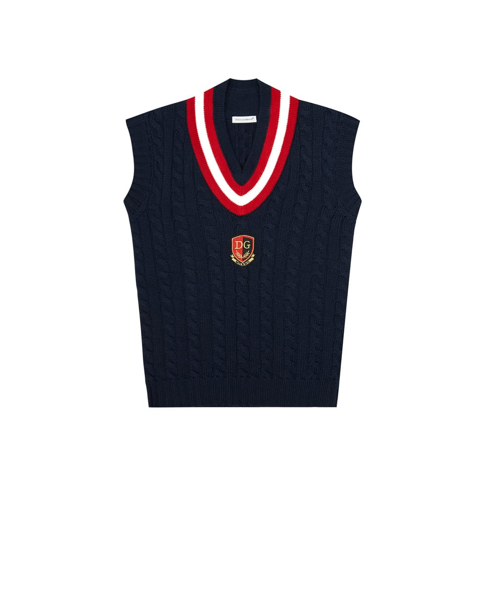 Шерстяной жилет Dolce&Gabbana Kids L4KWA2-JBVD7-B, синий цвет • Купить в интернет-магазине Kameron