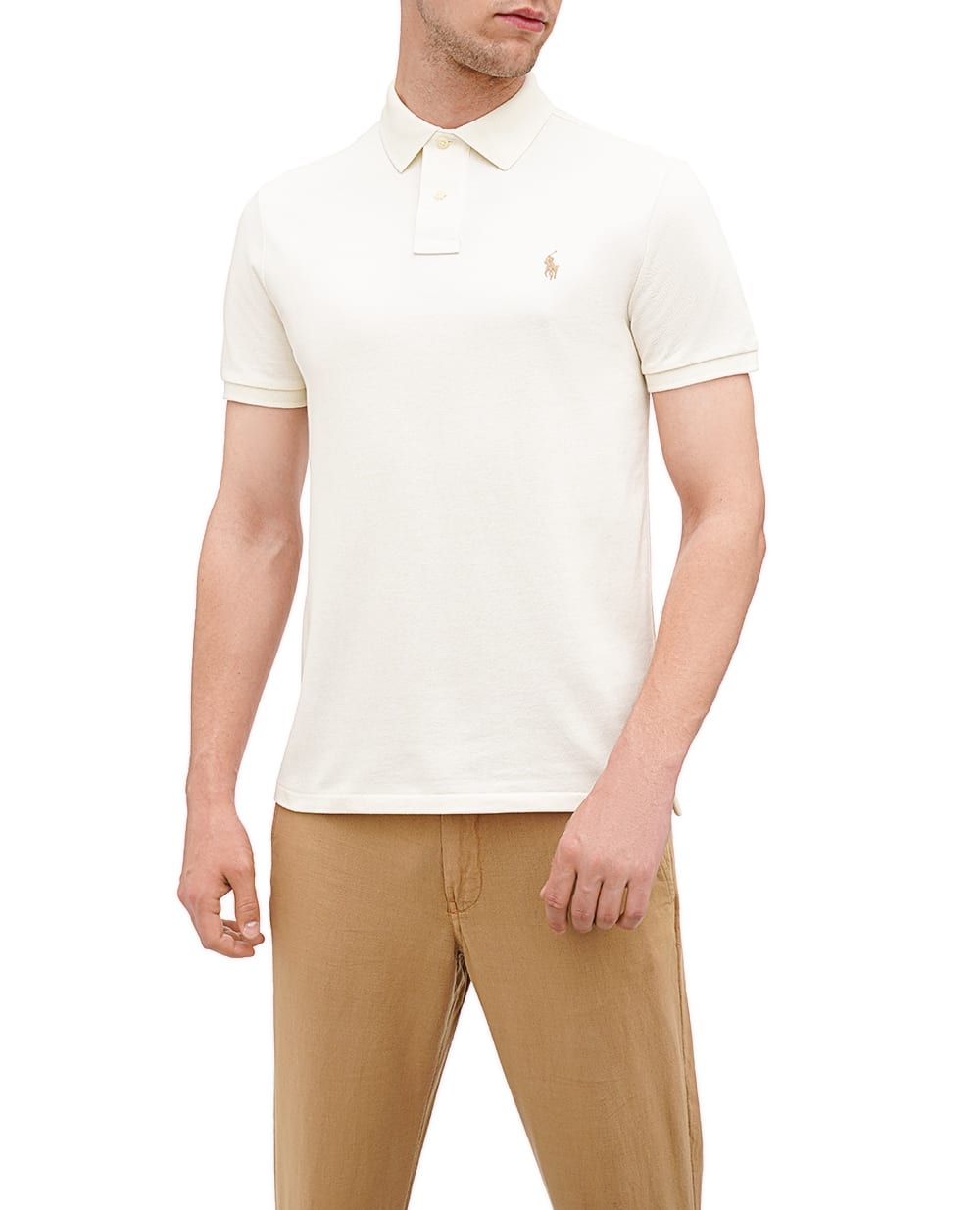 Поло Mesh Polo Ralph Lauren 710680784372, кремовый цвет • Купить в интернет-магазине Kameron