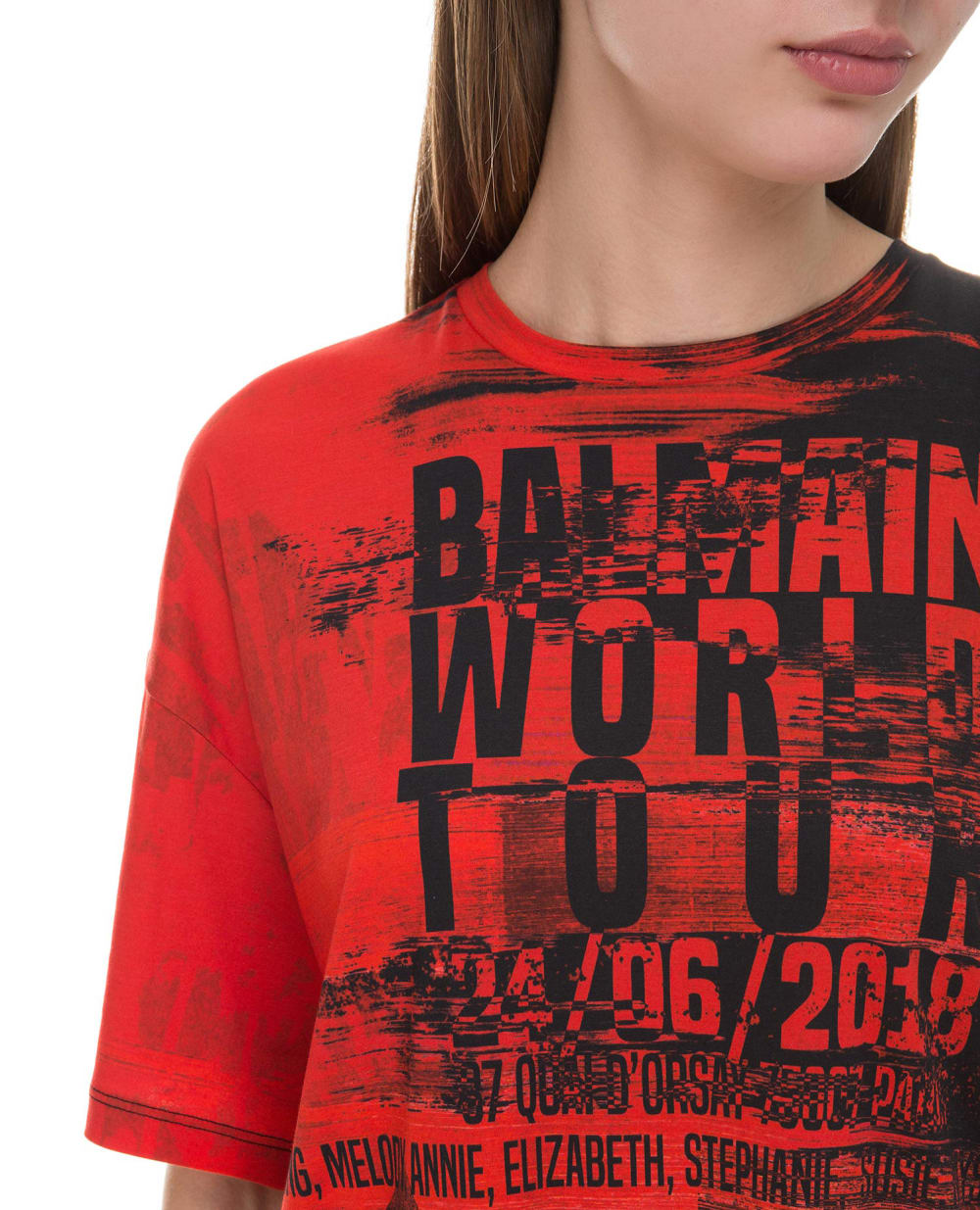 Футболка Balmain RF21010I109, красный цвет • Купить в интернет-магазине Kameron