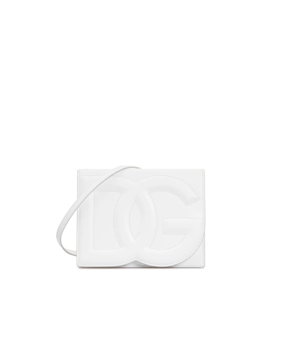 Кожаная сумка DG Logo Small Dolce&Gabbana BB7287-AW576, белый цвет • Купить в интернет-магазине Kameron