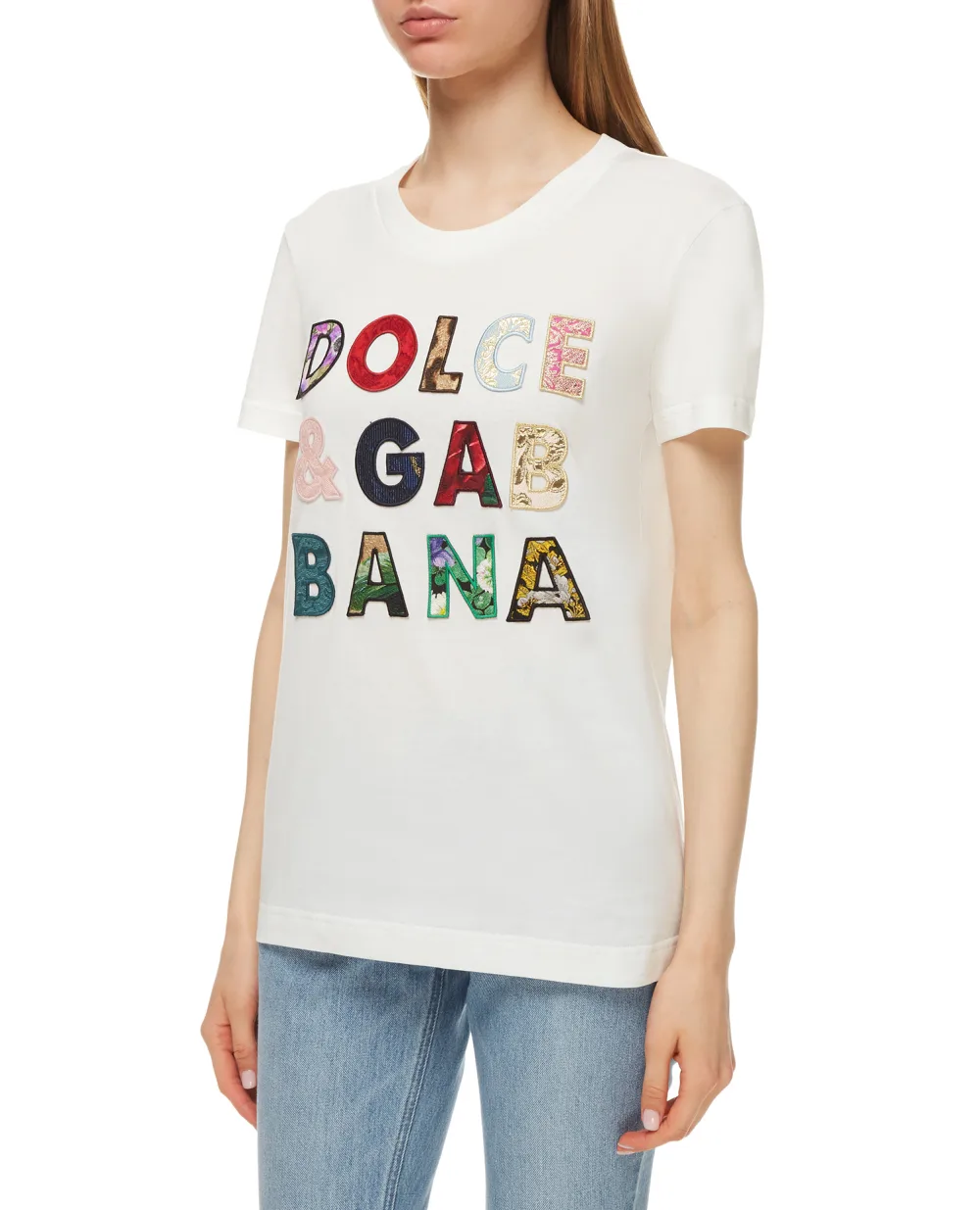 Футболка Dolce&Gabbana F8N17Z-G7YMQ, белый цвет • Купить в интернет-магазине Kameron