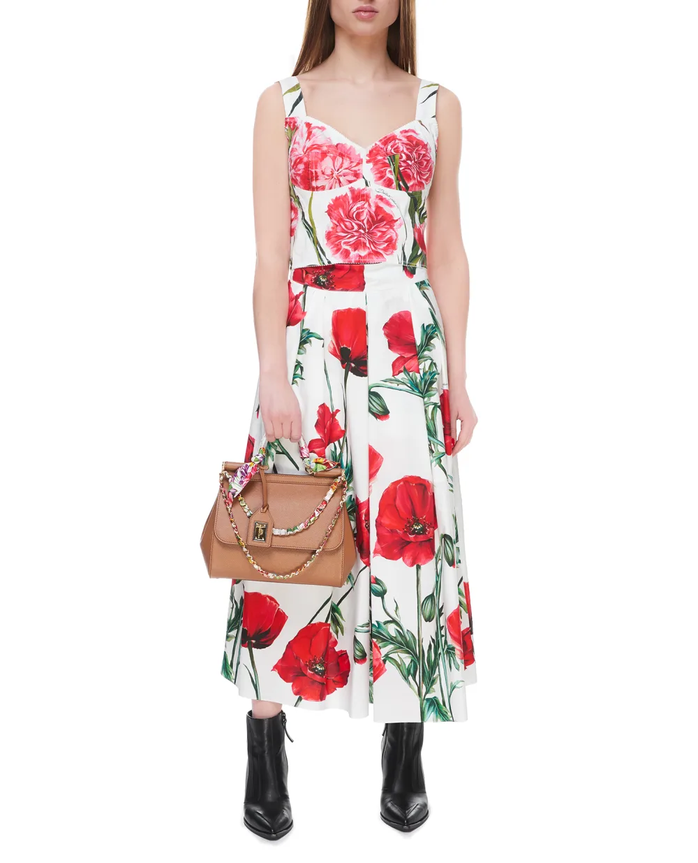 Кожаная сумка Sucily Medium Dolce&Gabbana BB6002-AK108, коричневый цвет • Купить в интернет-магазине Kameron