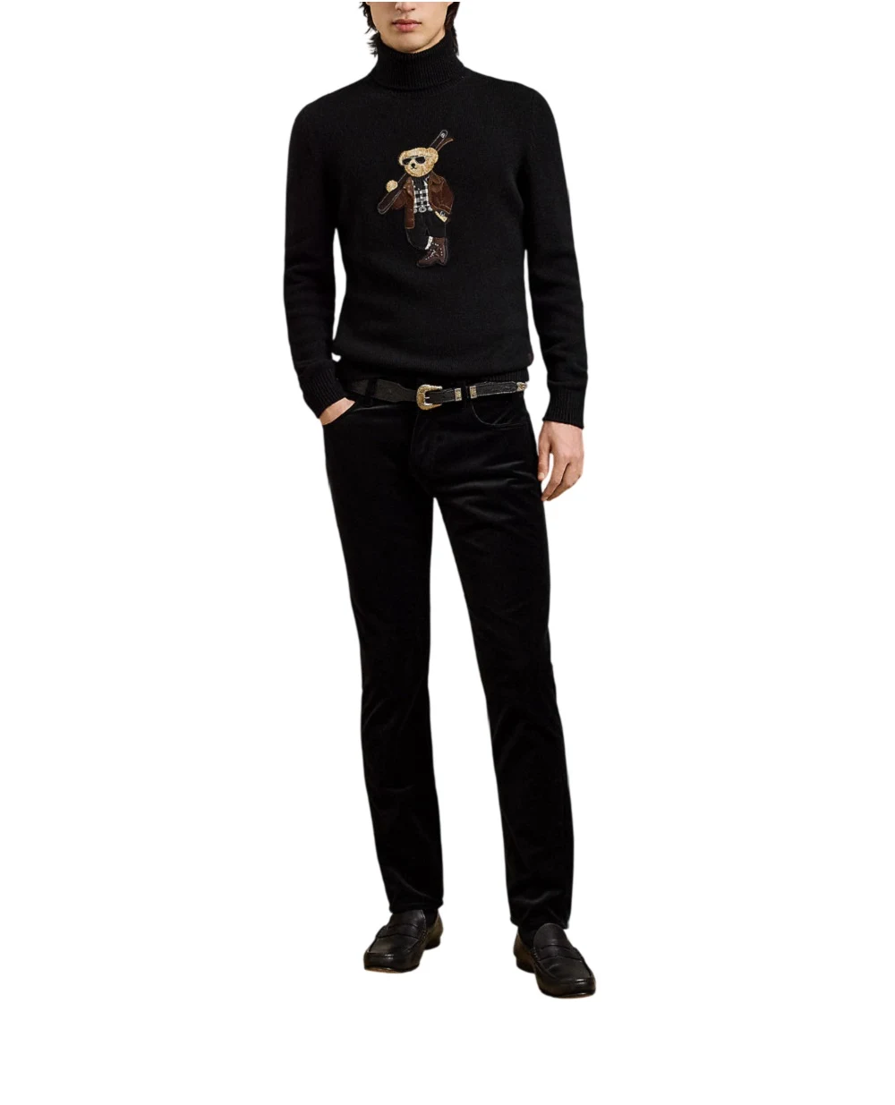 Свитер Polo Bear из кашемира Ralph Lauren Purple Label 790P00835001, черный цвет • Купить в интернет-магазине Kameron