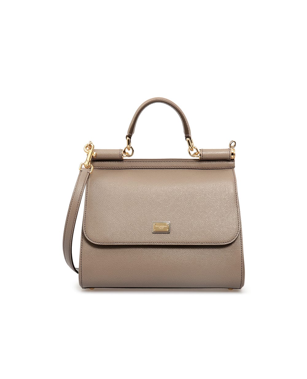 Кожаная сумка Sicily Large Dolce&Gabbana BB6002-A1001, серый цвет • Купить в интернет-магазине Kameron