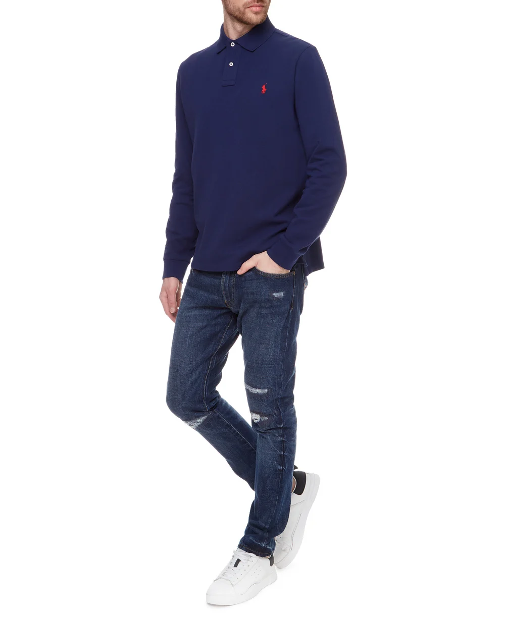 Поло Polo Ralph Lauren 710680790046, темно-синий цвет • Купить в интернет-магазине Kameron