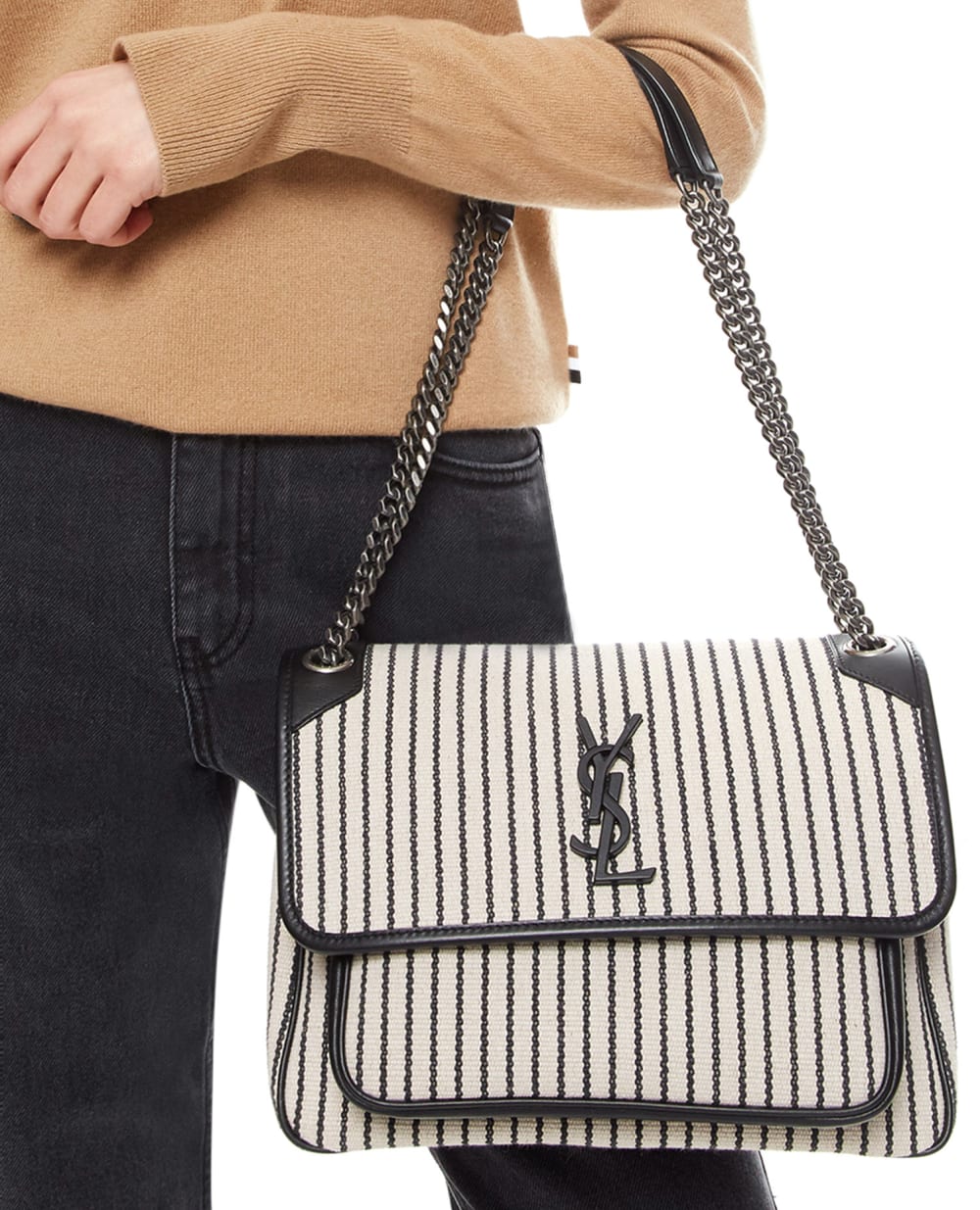 Сумка Niki Medium Saint Laurent 633150-FAACF, бежевый цвет • Купить в интернет-магазине Kameron