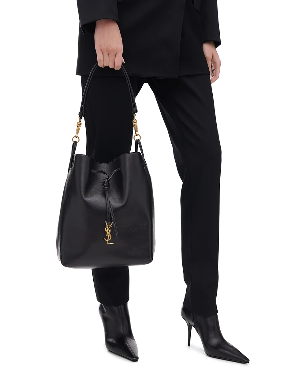 Кожаная сумка Paris VII Saint Laurent 804302-1EL0W, черный цвет • Купить в интернет-магазине Kameron