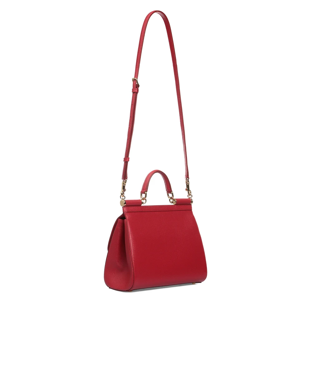 Кожаная сумка Sicily Large Dolce&Gabbana BB6002-A1001, красный цвет • Купить в интернет-магазине Kameron
