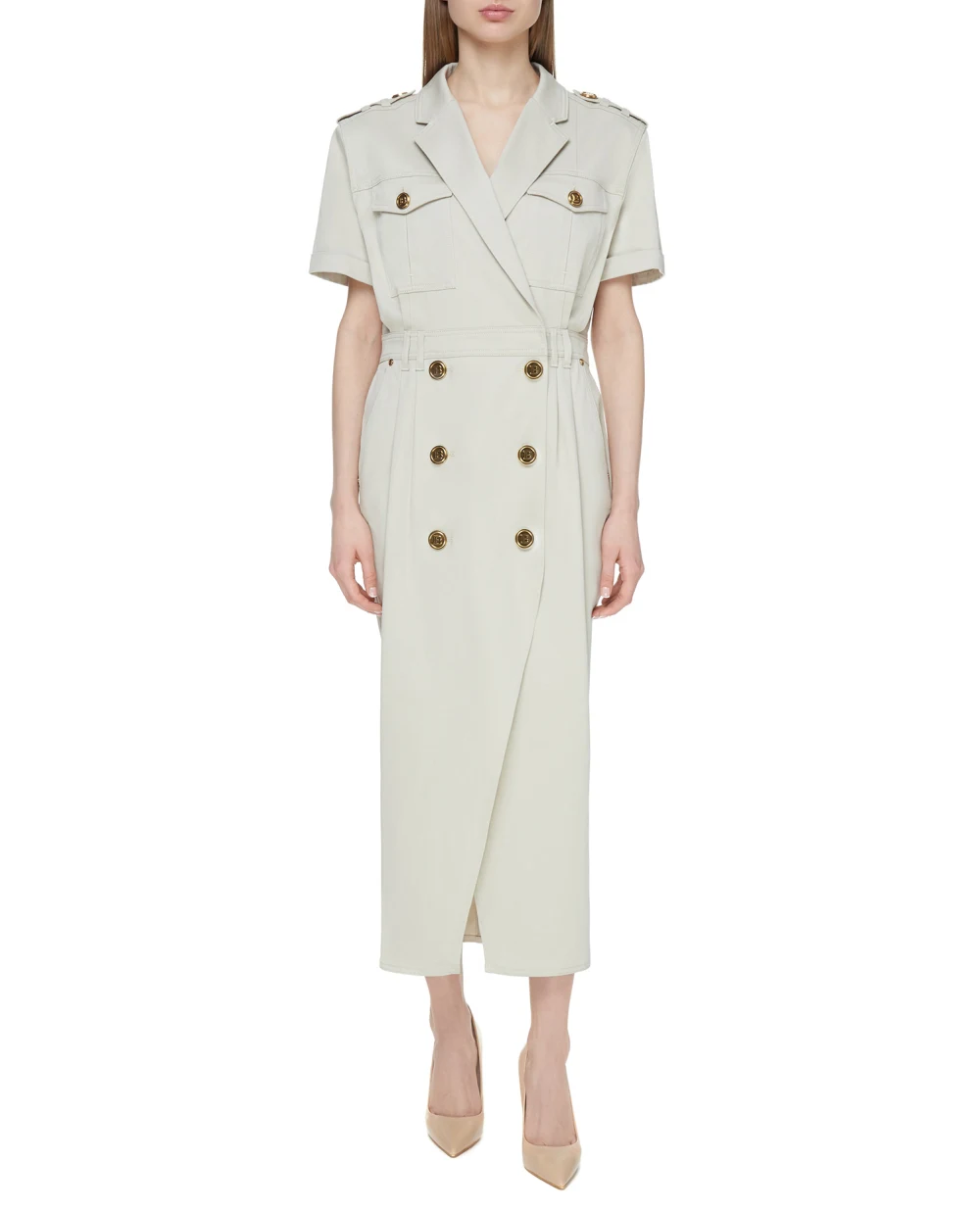 Платье Balmain VF16803D086, бежевый цвет • Купить в интернет-магазине Kameron