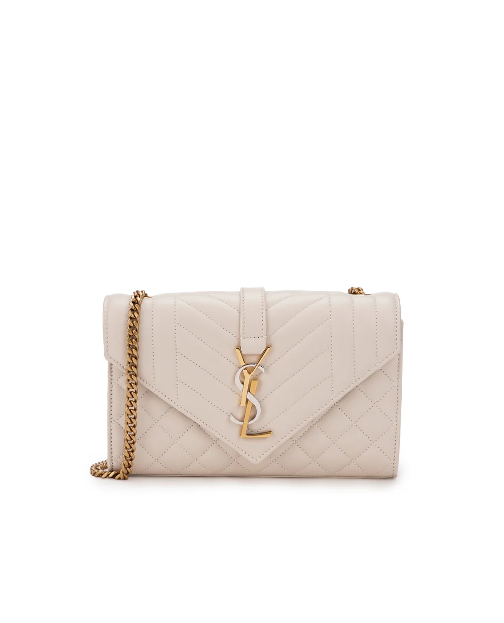 Кожаная сумка Envelope Small Saint Laurent 600195-AABZO, белый цвет • Купить в интернет-магазине Kameron