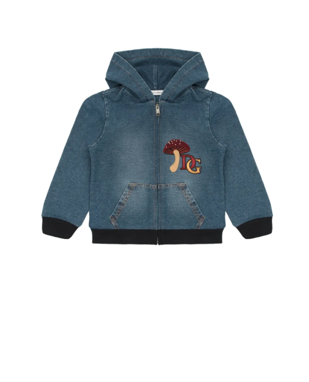 Детская джинсовая толстовка Dolce&Gabbana Kids L2JW3E-G7XNY, синий цвет • Купить в интернет-магазине Kameron