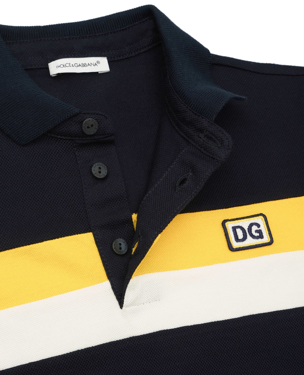 Детское поло Dolce&Gabbana Kids L4JTDG-G7YXH-B, темно-синий цвет • Купить в интернет-магазине Kameron
