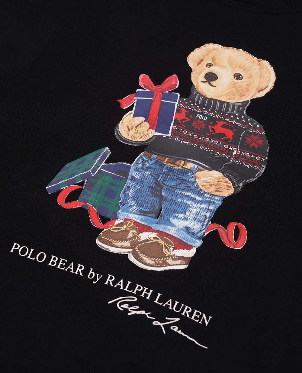 Детское худи хлопковое Polo Bear Polo Ralph Lauren Kids 322920645001, черный цвет • Купить в интернет-магазине Kameron
