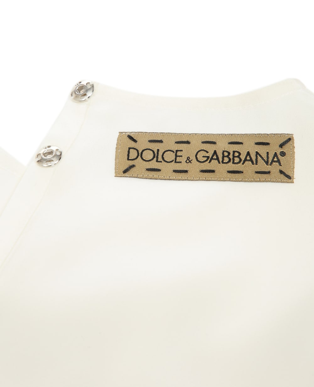 Детский шелковый топ Dolce&Gabbana Kids L54S03-G7RZG-S, белый цвет • Купить в интернет-магазине Kameron