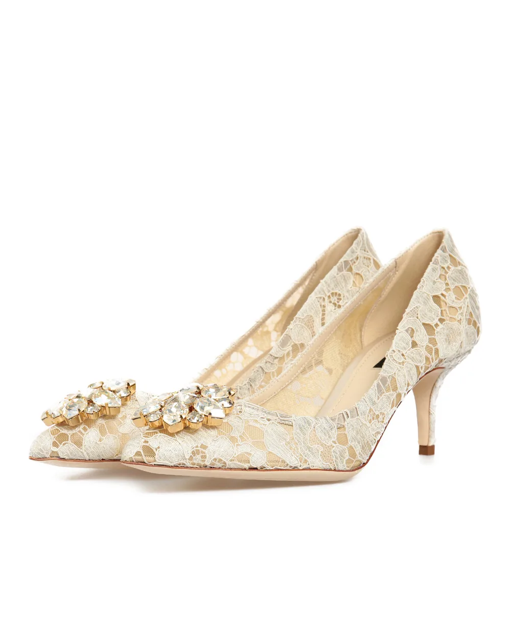 Кружевные лодочки Rainbow Lace Dolce&Gabbana CD0066-AL198, белый цвет • Купить в интернет-магазине Kameron