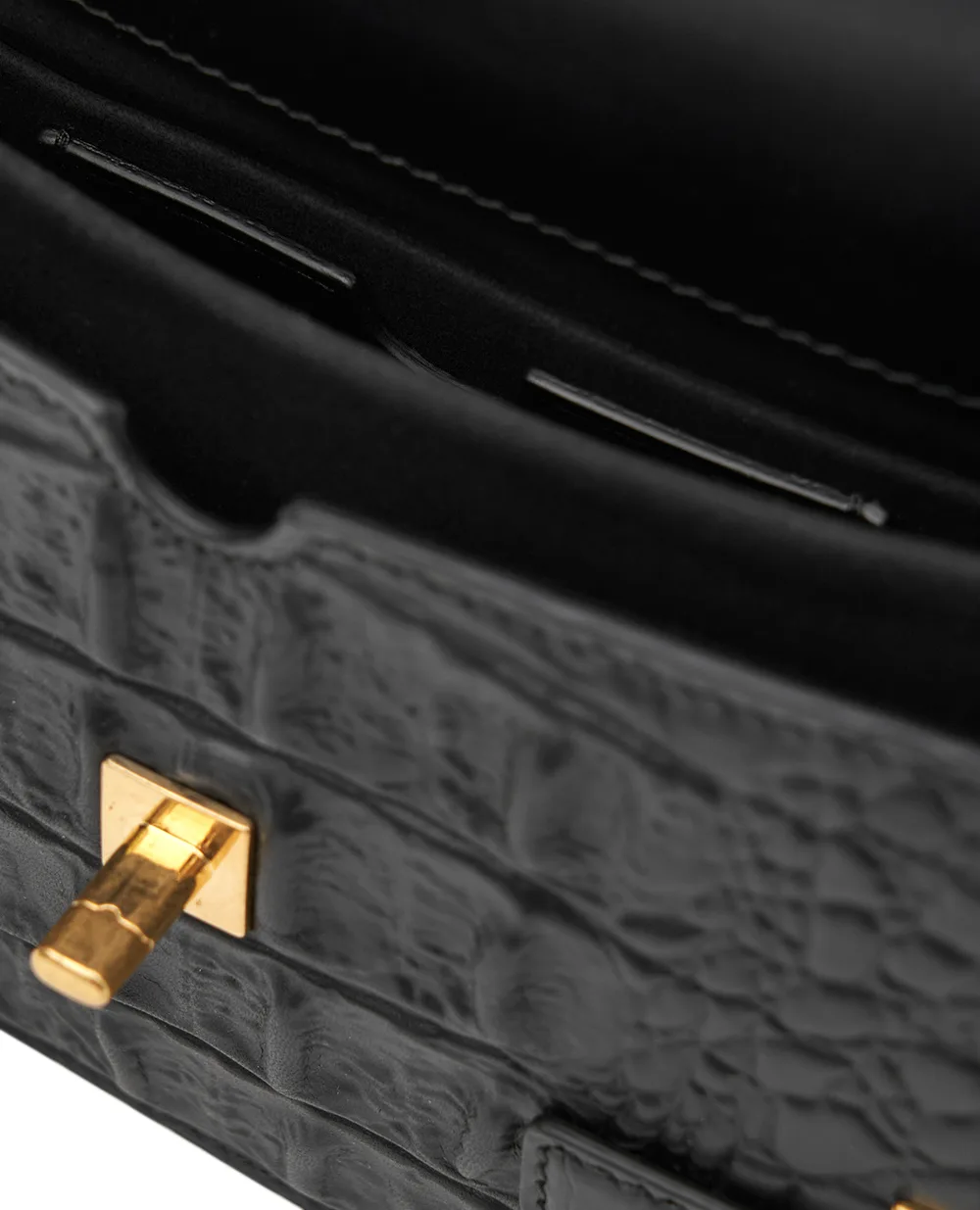 Сумка B-Buzz под кожу крокодила Balmain FN0DA828LOBC, черный цвет • Купить в интернет-магазине Kameron