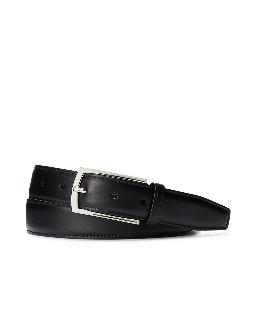 Ремень из телячьей кожи Ralph Lauren Purple Label 404859516002, черный цвет • Купить в интернет-магазине Kameron