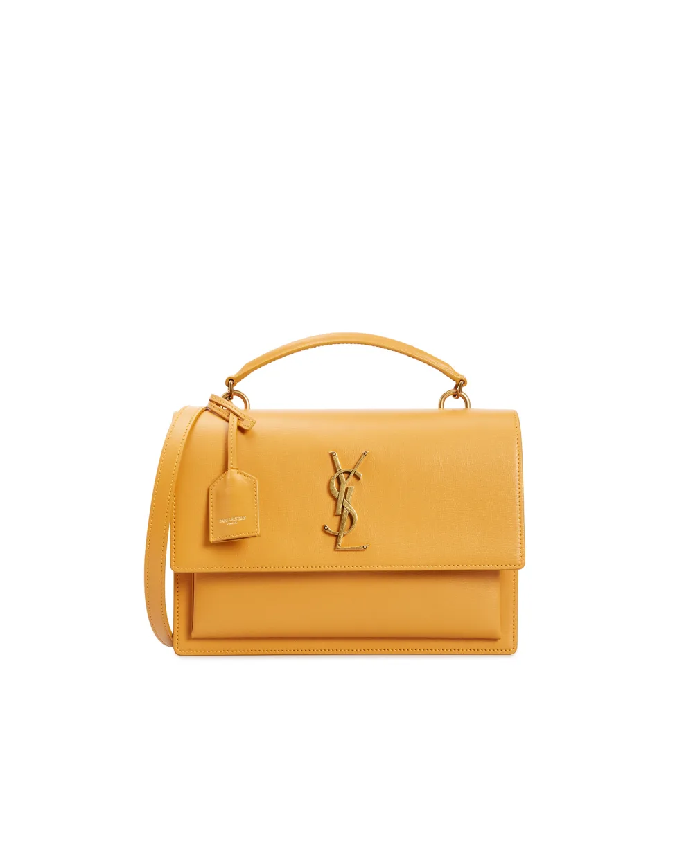Кожаная сумка Sunset Saint Laurent 634723-D420W-, желтый цвет • Купить в интернет-магазине Kameron