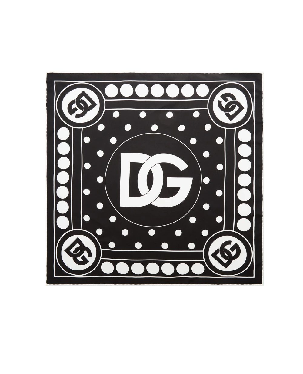 Шелковый платок Dolce&Gabbana FN093R-G0TGA, черный цвет • Купить в интернет-магазине Kameron