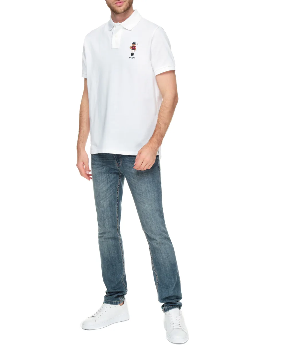 Поло Polo Ralph Lauren 710853313001, белый цвет • Купить в интернет-магазине Kameron