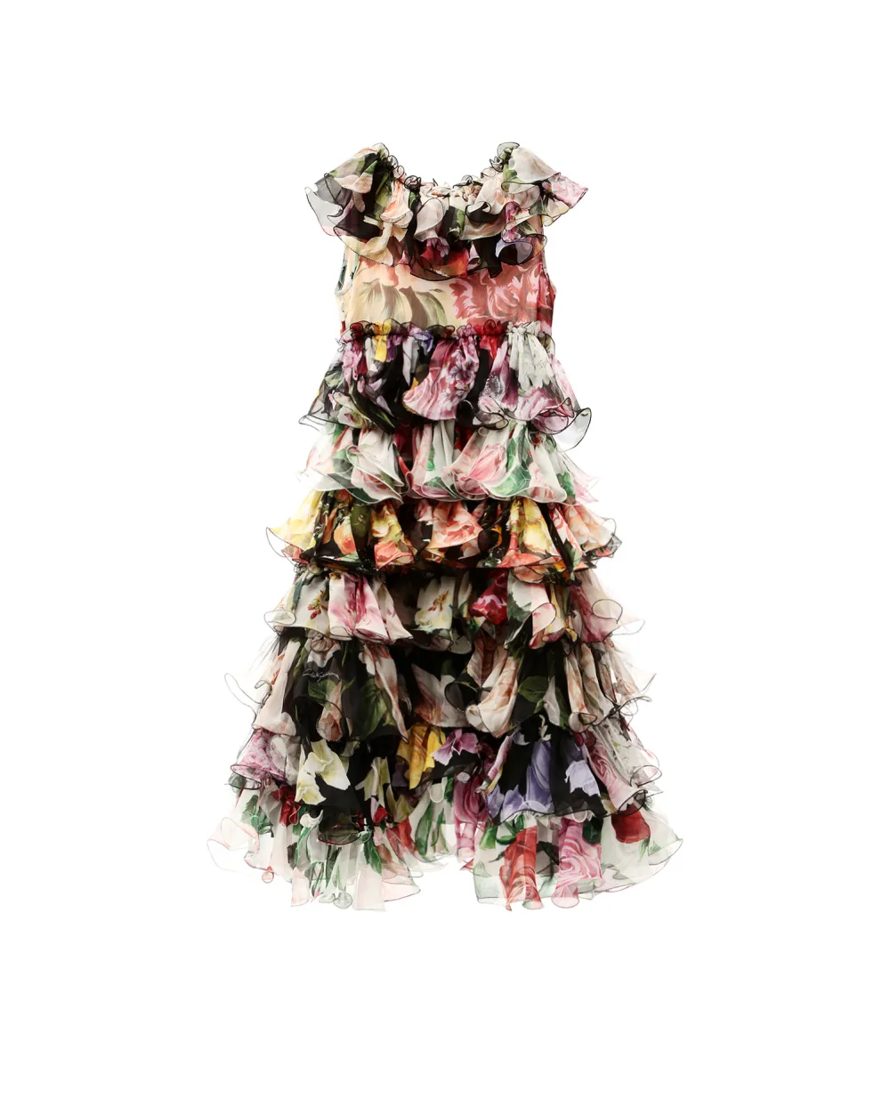 Детское шелковое платье Dolce&Gabbana Kids L51DM4-LA321-S, разноцветный цвет • Купить в интернет-магазине Kameron