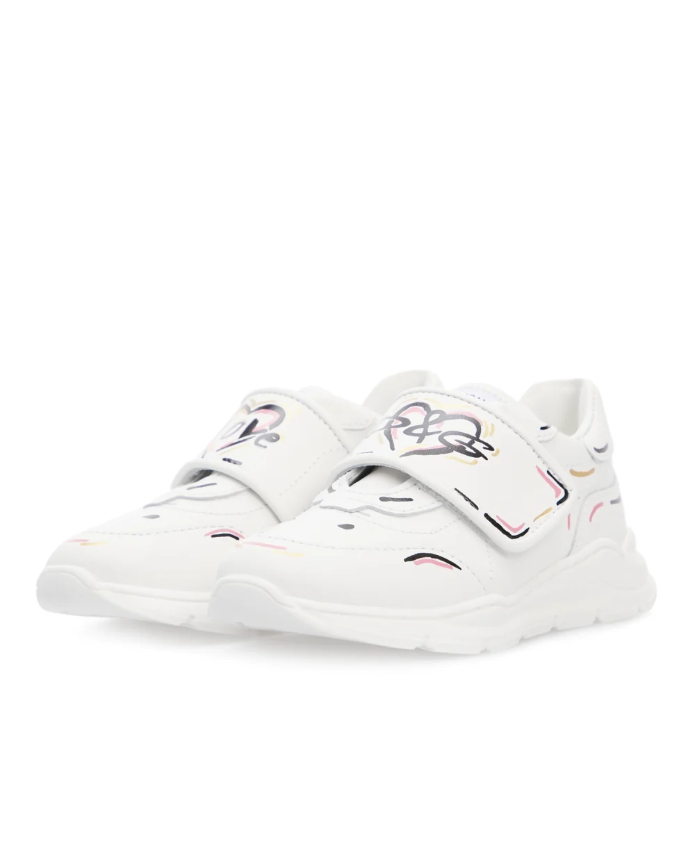Кожаные кроссовки Dolce&Gabbana Kids DN0153-AJ931, белый цвет • Купить в интернет-магазине Kameron