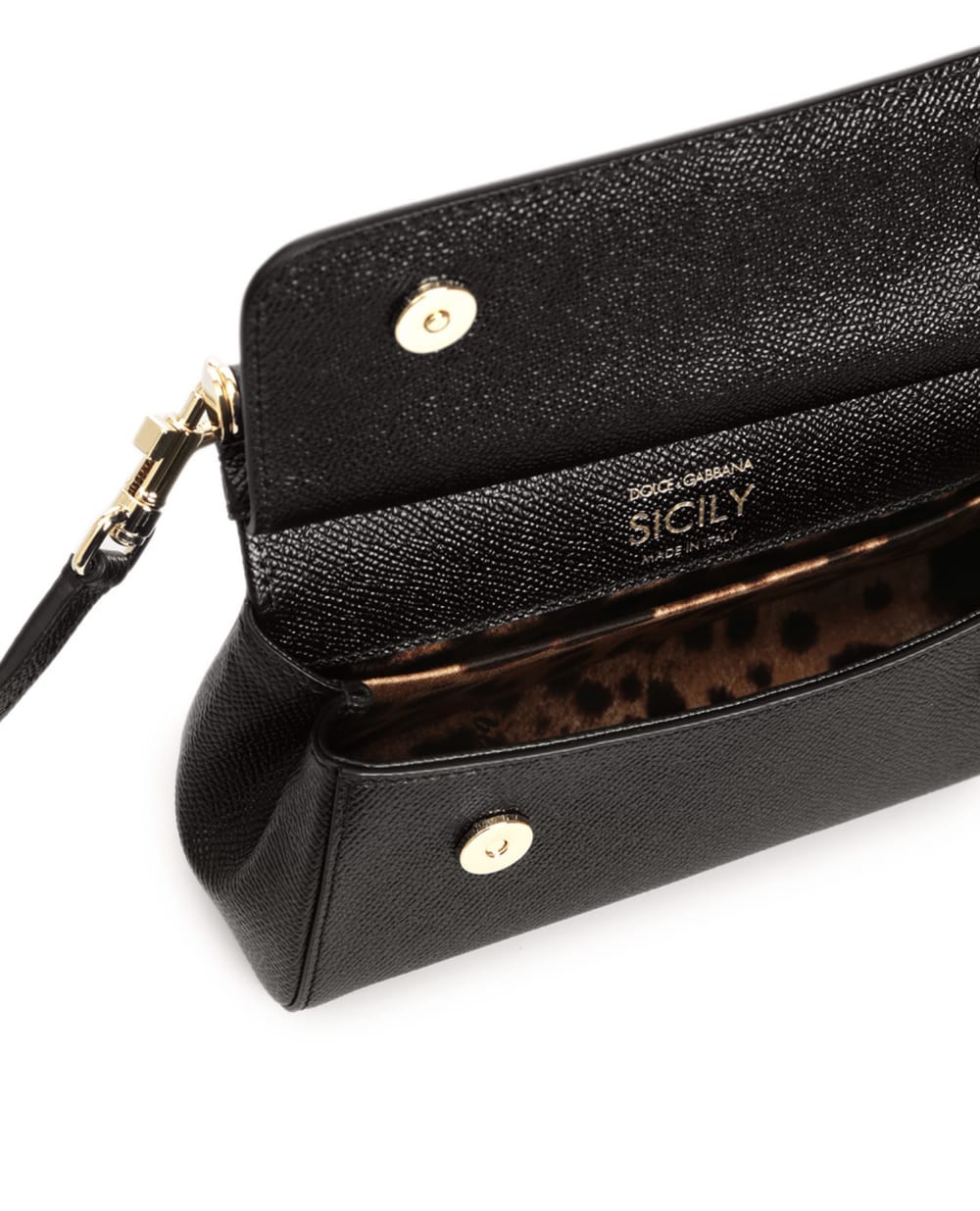 Кожаная сумка Sicily Small Dolce&Gabbana BB7116-A1001, черный цвет • Купить в интернет-магазине Kameron