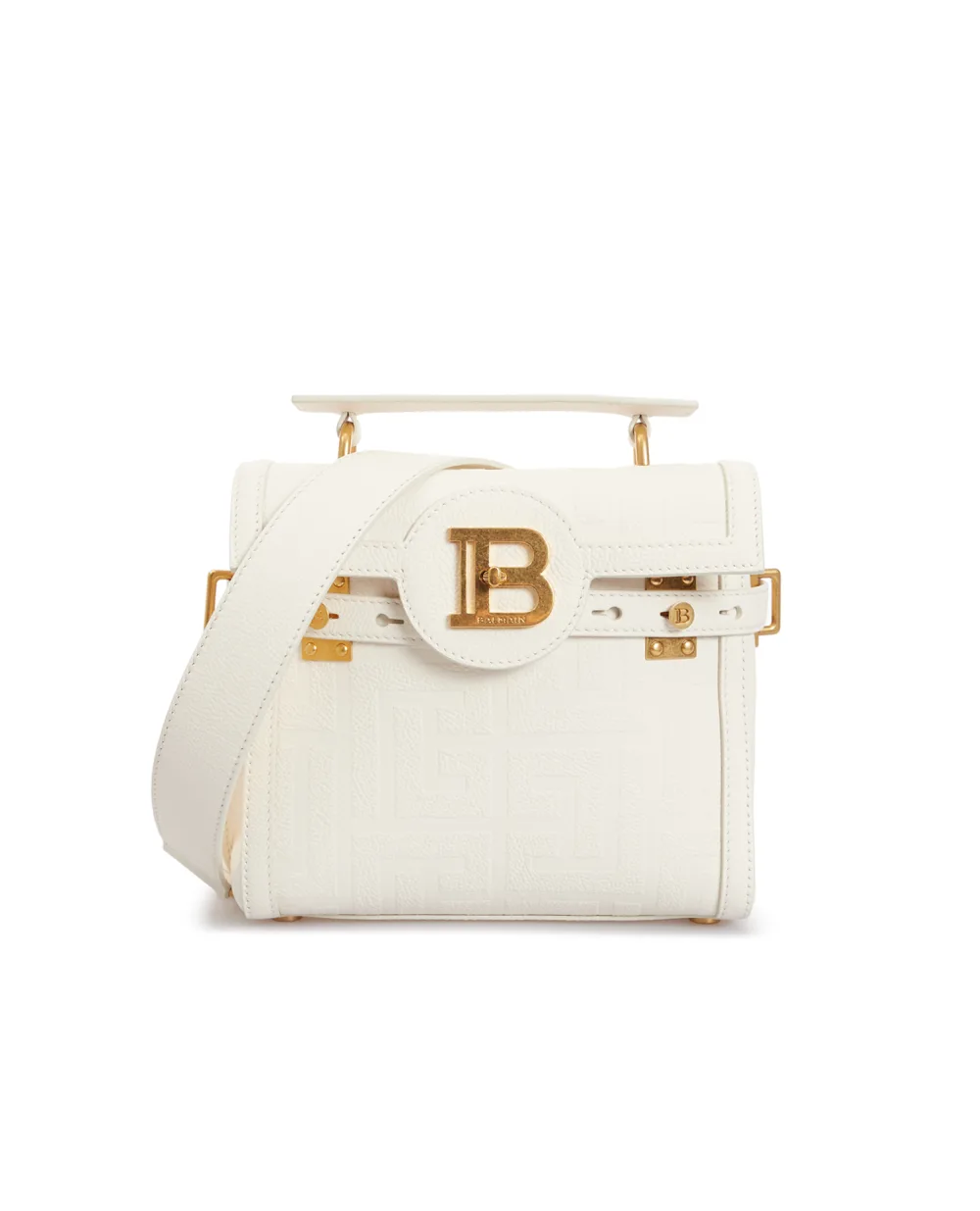 Кожаная сумка B-Buzz Balmain BN1DB530LPGE, белый цвет • Купить в интернет-магазине Kameron