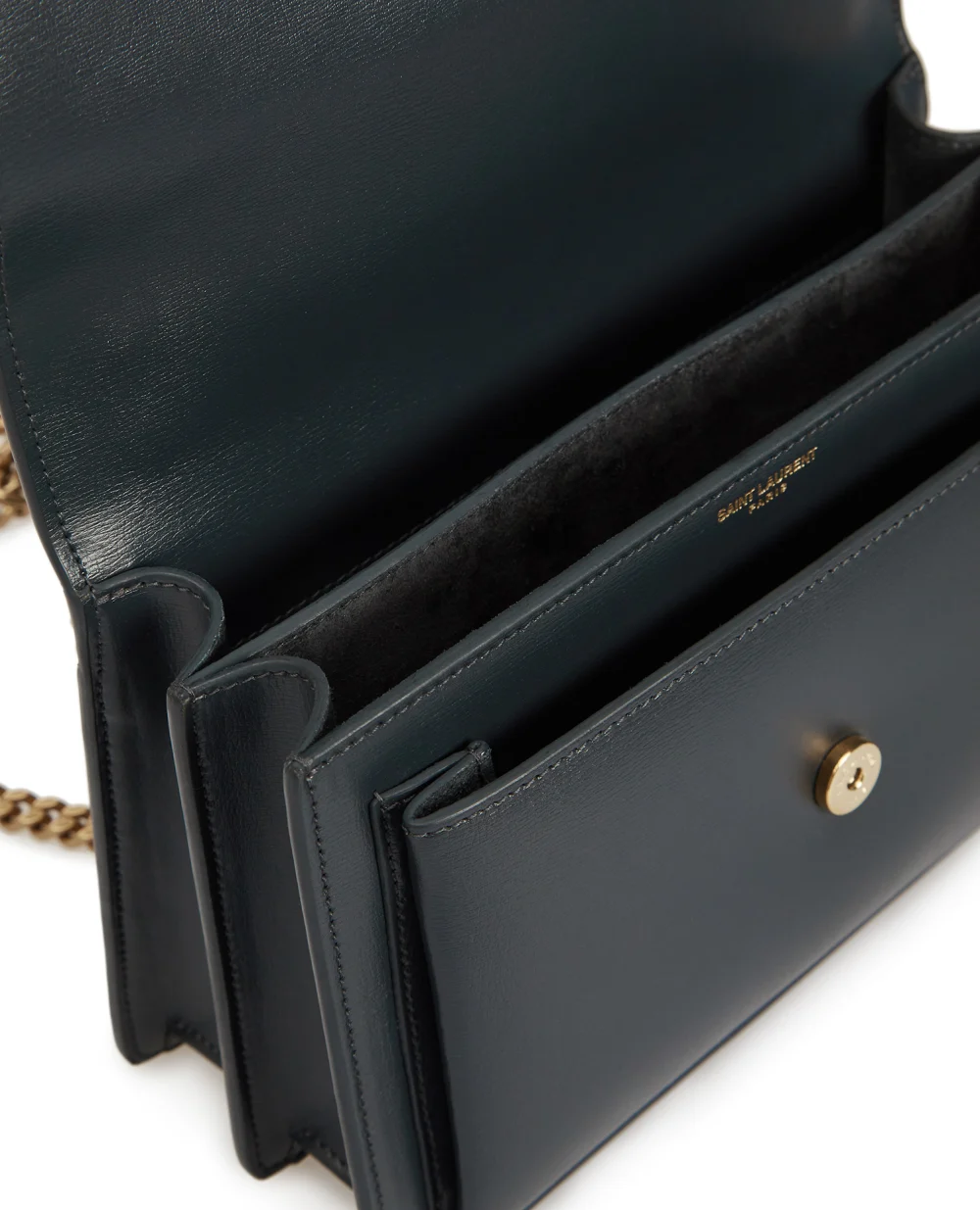 Кожаная сумка Sunset Medium Saint Laurent 442906-D420W-, темно-серый цвет • Купить в интернет-магазине Kameron