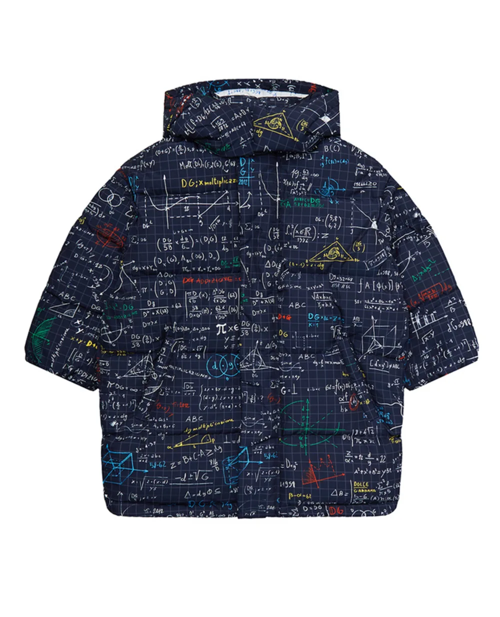 Детский пуховик Dolce&Gabbana Kids L4JB2R-HSMOT-B, темно-синий цвет • Купить в интернет-магазине Kameron