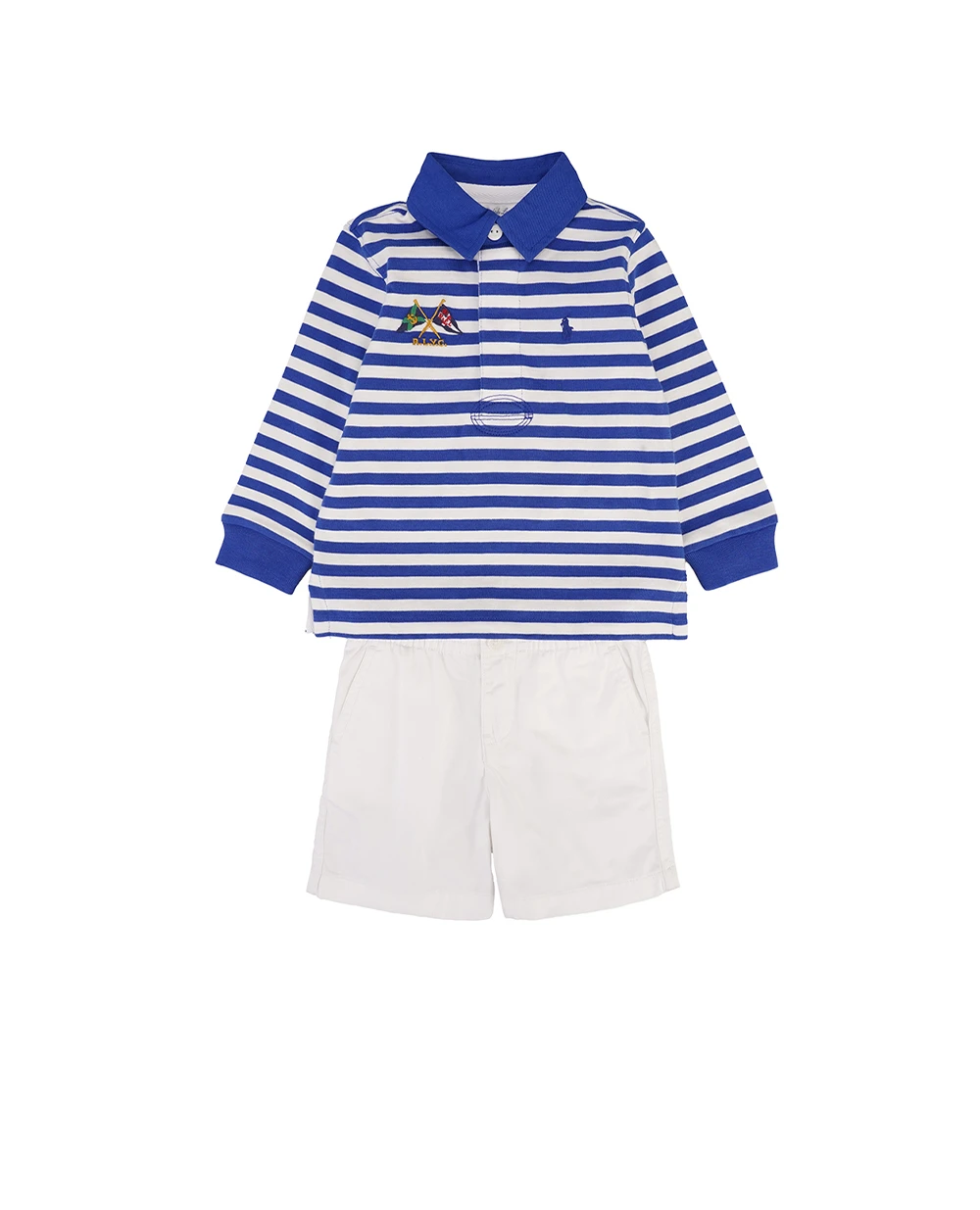 Детский костюм (поло, шорты) Polo Ralph Lauren Kids 320958594001, белый цвет • Купить в интернет-магазине Kameron