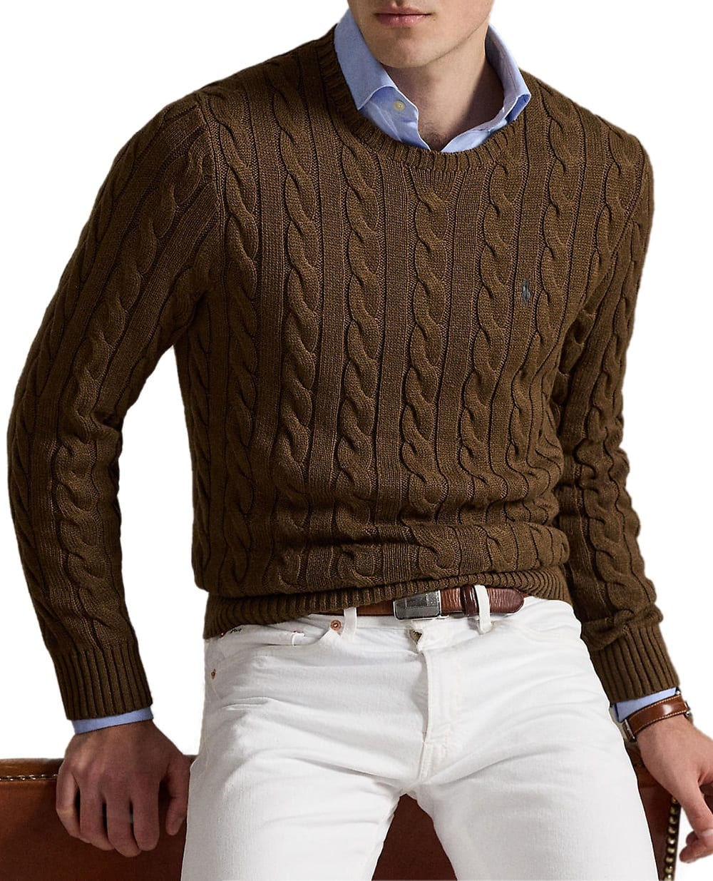Джемпер с вышитым логотипом Polo Ralph Lauren 710775885520, коричневый цвет • Купить в интернет-магазине Kameron