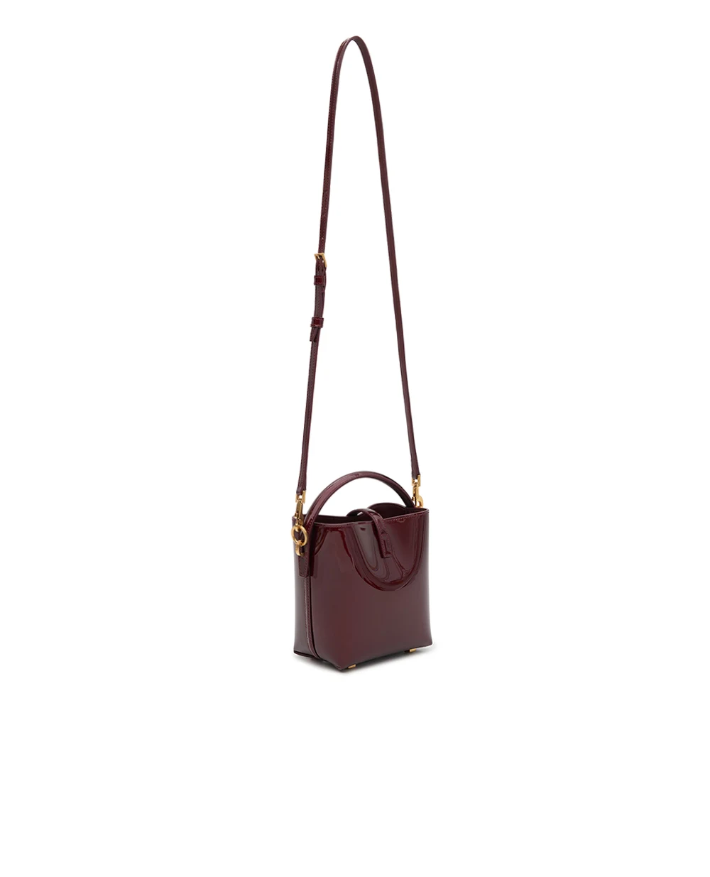 Сумка Le 37 Mini з лакованої шкіри Saint Laurent 765870-AAEX1, бордовий колір • Купити в інтернет-магазині Kameron