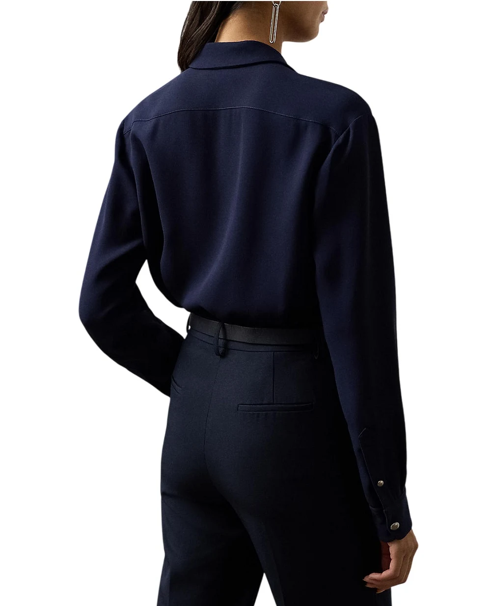Рубашка Terrel из шелка Ralph Lauren Collection 290P10027001, темно-синий цвет • Купить в интернет-магазине Kameron