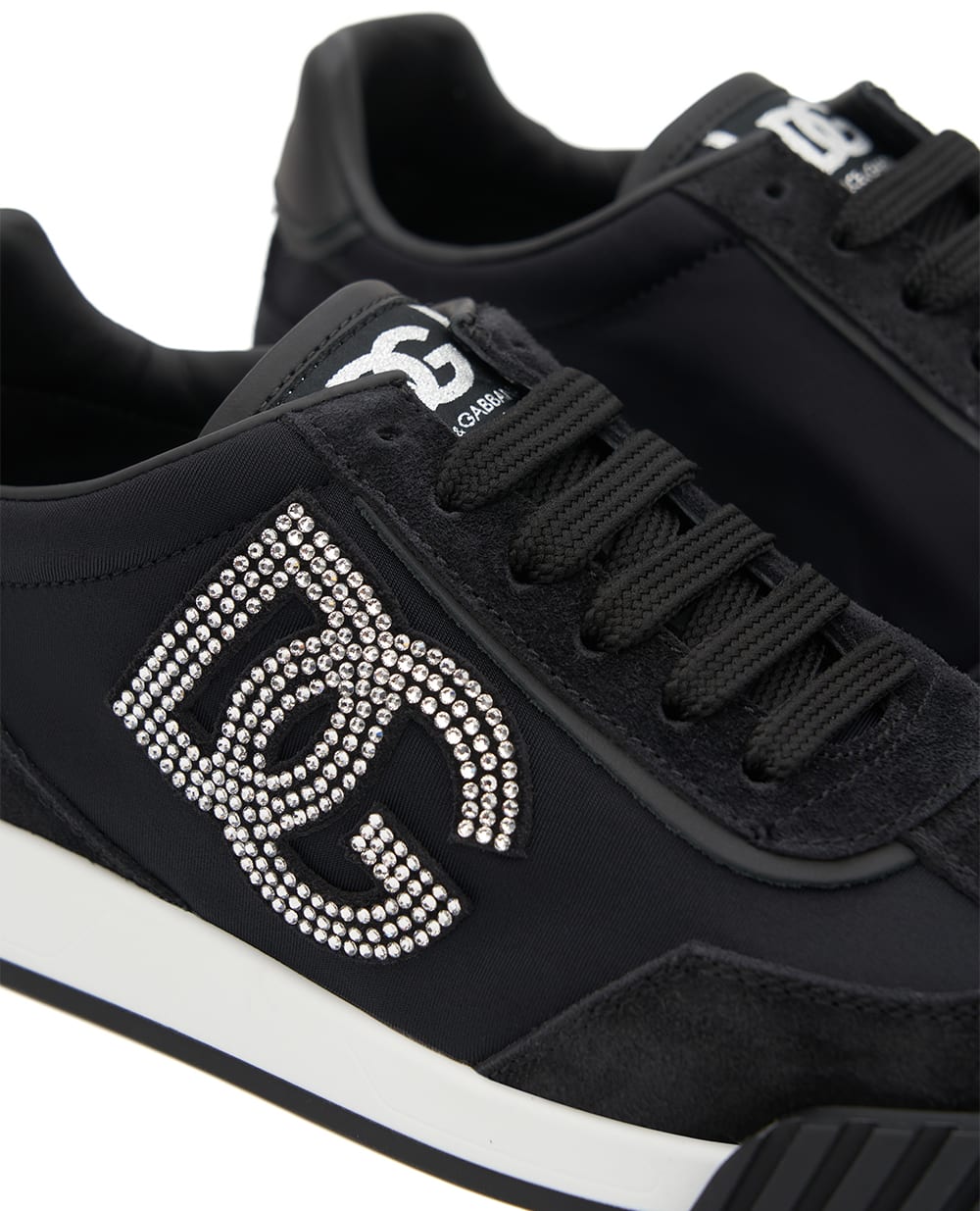 Детские кроссовки DG Athletic из телячьей замши Dolce&Gabbana Kids D11450-A0680-L, черный цвет • Купить в интернет-магазине Kameron