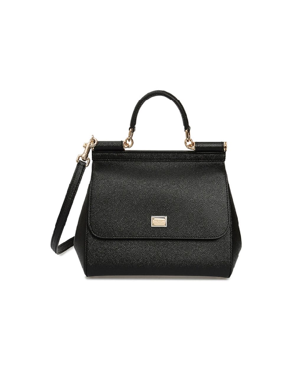 Кожаная сумка Sicily Medium Dolce&Gabbana BB6003-A1001, черный цвет • Купить в интернет-магазине Kameron