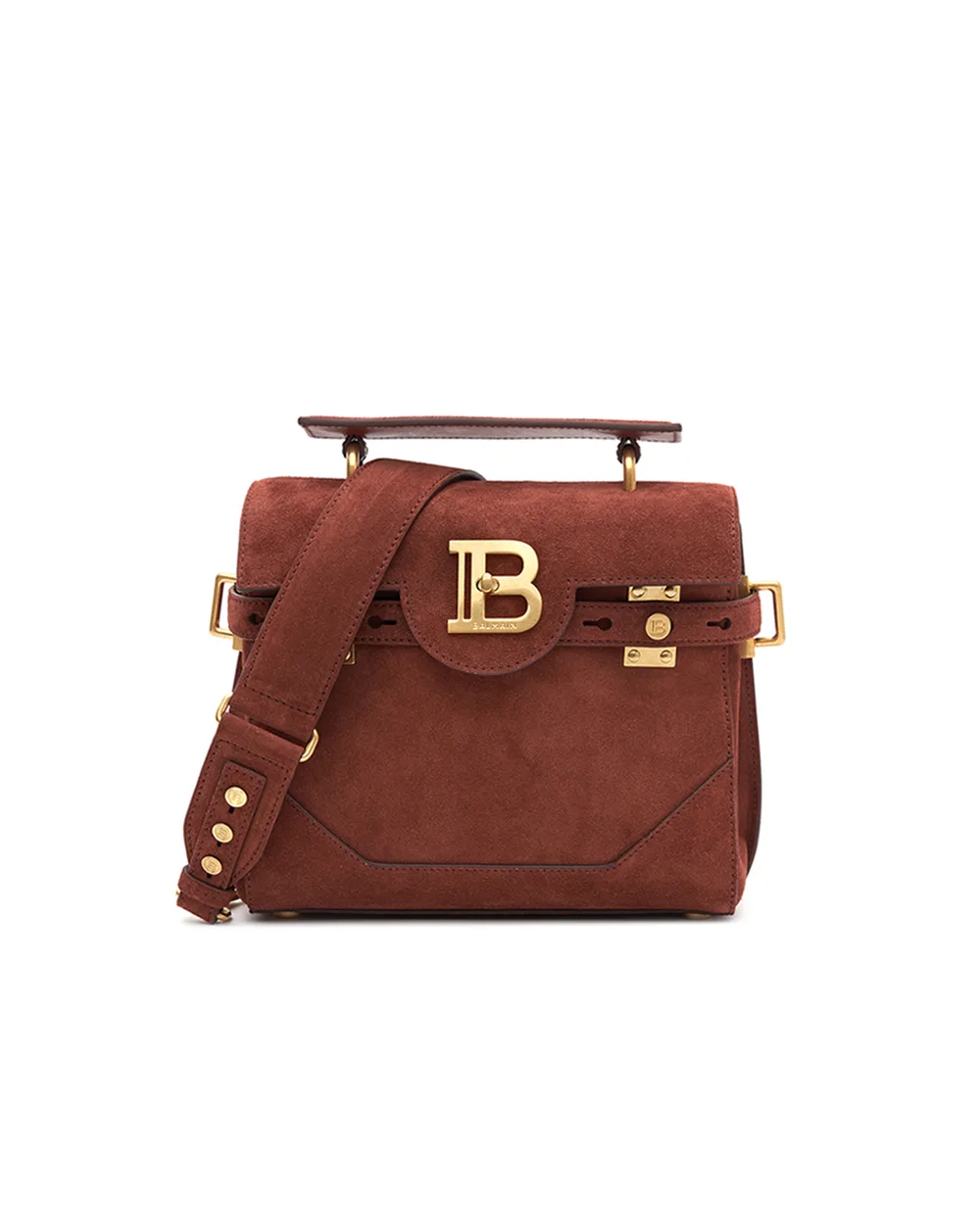 Сумка B-Buzz из замши Balmain FN0DB526LCRA, красный цвет • Купить в интернет-магазине Kameron