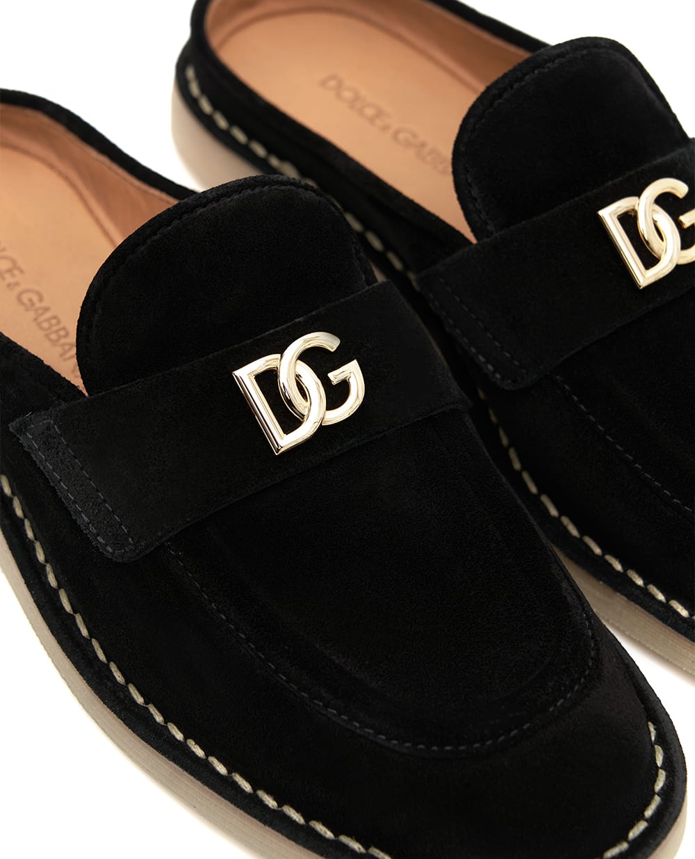 Мюли из телячьей замши Dolce&Gabbana CI0209-AS707, черный цвет • Купить в интернет-магазине Kameron