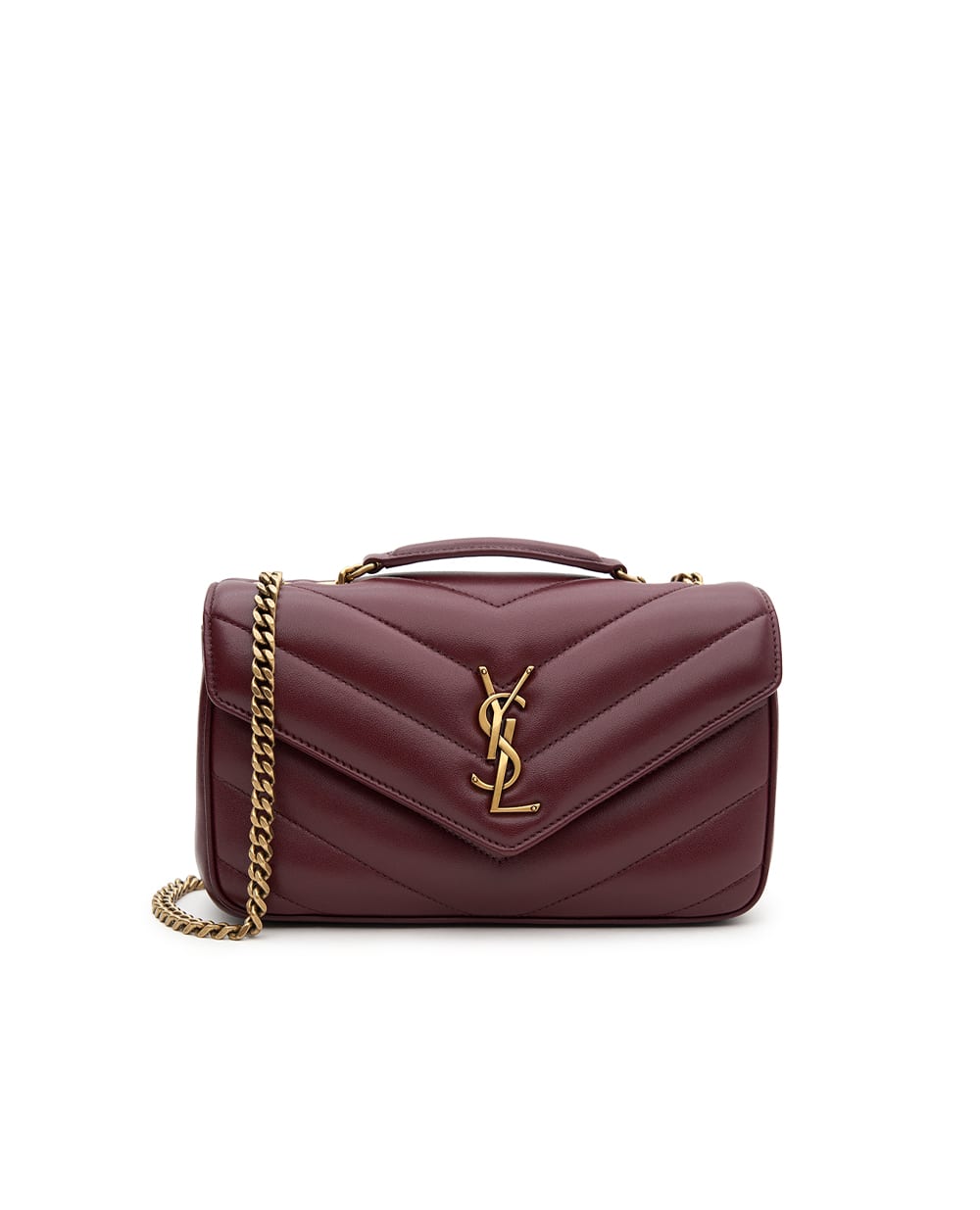 Сумка из кожи Loulou Small Saint Laurent 801437-AAEAX, бордовый цвет • Купить в интернет-магазине Kameron