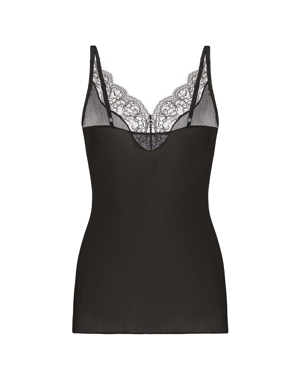 Майка из шелка с кружевной отделкой Saint Laurent 796843-Y37SM, коричневый цвет • Купить в интернет-магазине Kameron