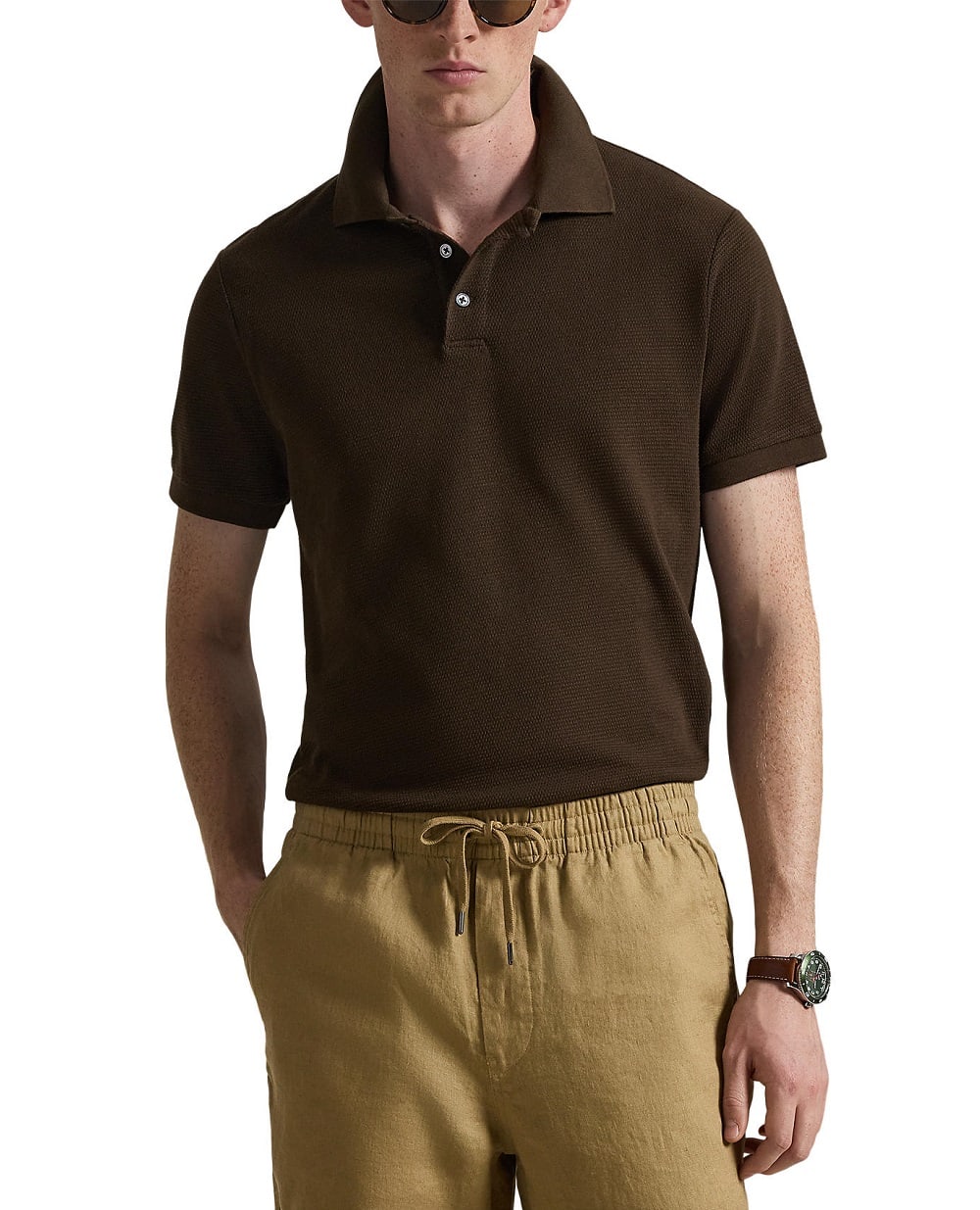 Поло Polo Ralph Lauren 710B19982001, коричневый цвет • Купить в интернет-магазине Kameron