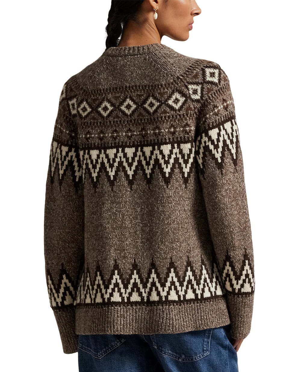 Кардиган из шерстяной смеси в стиле Fair Isle Polo Ralph Lauren 211978326001, коричневый цвет • Купить в интернет-магазине Kameron