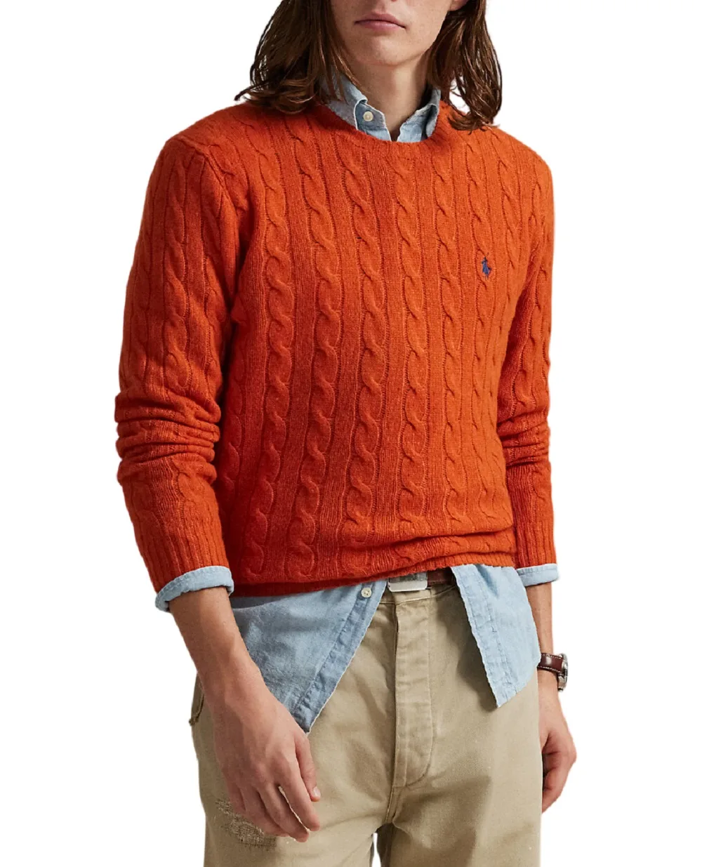 Свитер из шерсти и кашемира Polo Ralph Lauren 710876762031, оранжевый цвет • Купить в интернет-магазине Kameron