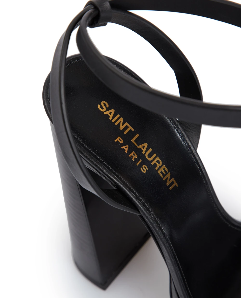 Кожаные босоножки Saint Laurent 731342-DWE00, черный цвет • Купить в интернет-магазине Kameron