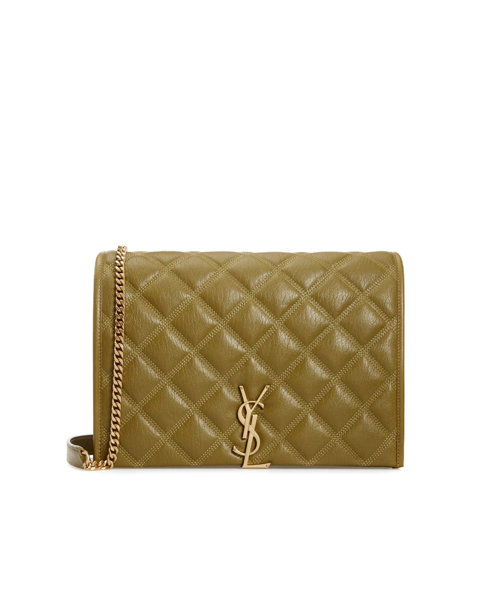 Кожаная сумка Becky Saint Laurent 650770-1D319-, оливковый цвет • Купить в интернет-магазине Kameron