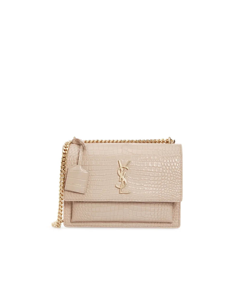 Кожаная сумка Sunset Medium Saint Laurent 442906-DND0J, бежевый цвет • Купить в интернет-магазине Kameron