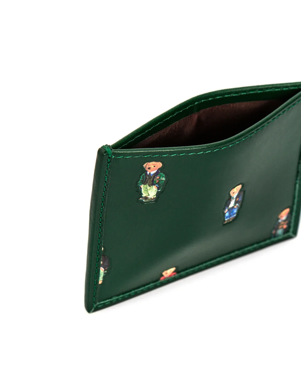 Кожаная визитница Polo Ralph Lauren 405826010004, зеленый цвет • Купить в интернет-магазине Kameron