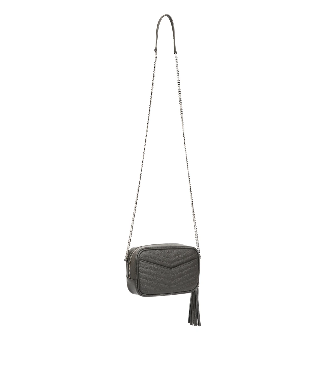 Кожаная сумка Lou mini Saint Laurent 612579-1GF02-, серый цвет • Купить в интернет-магазине Kameron